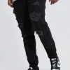 boohooMAN Plus Skinny Stretch All Over Rip Jeans | Going Out | Trousers