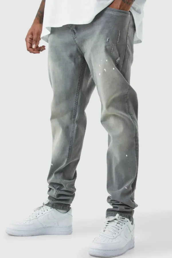 boohooMAN Plus Skinny Stretch Stacked Tinted Jeans | Denim | Going Out Denim
