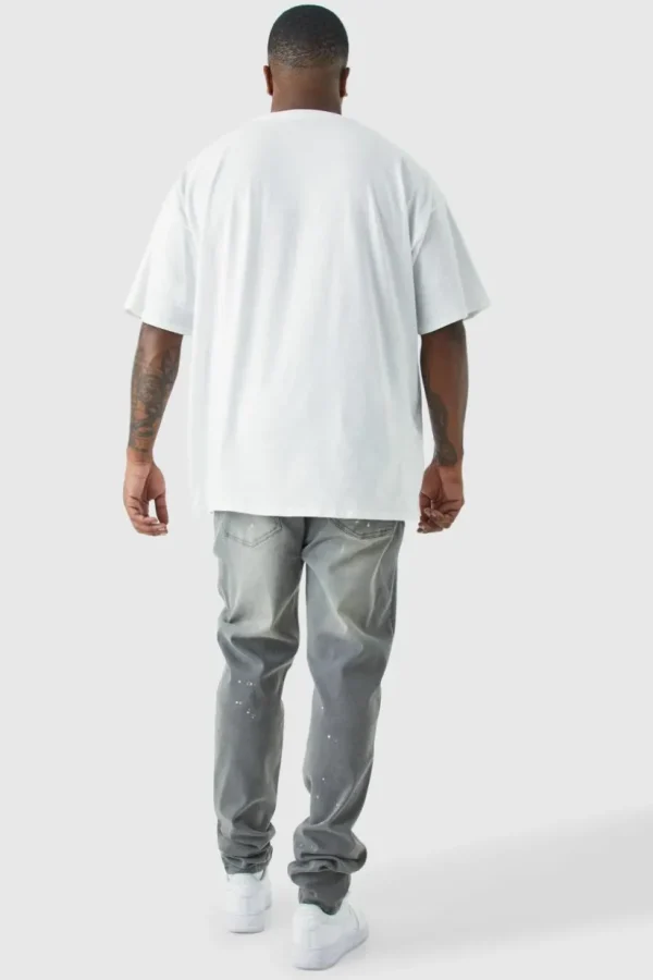 boohooMAN Plus Skinny Stretch Stacked Tinted Jeans | Denim | Going Out Denim