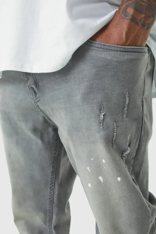 boohooMAN Plus Skinny Stretch Stacked Tinted Jeans | Denim | Going Out Denim