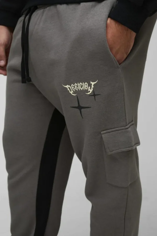 boohooMAN Plus Slim Gusset Jogger Official Cargo Jogger | Joggers