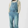 boohooMAN Plus Straight Leg Dungaree | Denim | Going Out Denim