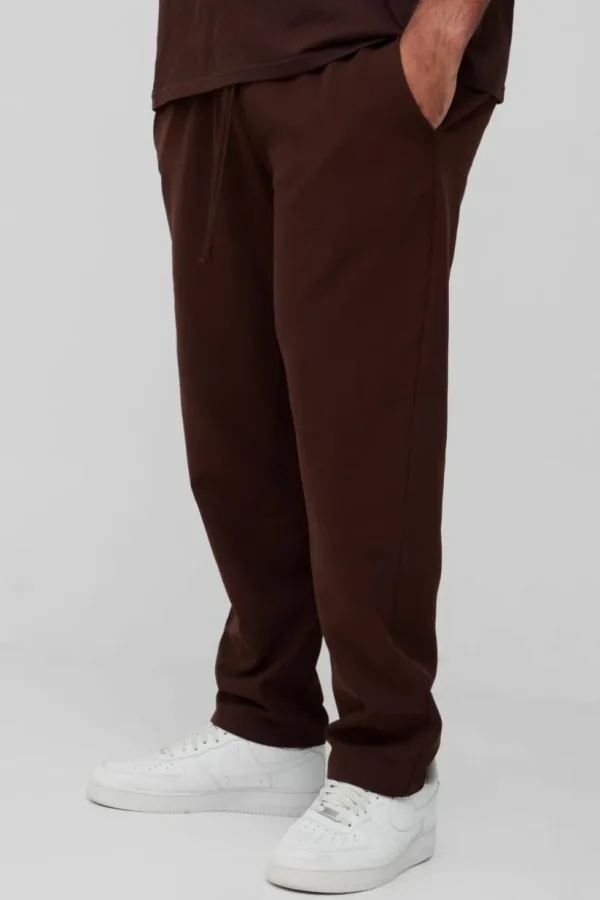 boohooMAN Plus Stretch Woven Tapered Trousers | Trousers