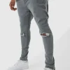 boohooMAN Plus Super Skinny Stretch Ripped Knee Jeans | Trousers | Denim