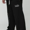 boohooMAN Plus Wide Leg Homme Embroidered Varsity Joggers | Joggers