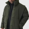 boohooMAN Plus Worldwide Applique Funnel Neck Puffer Jacket In | Man | Coats & Jackets