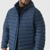 boohooMAN Plus Zip Through Hooded Puffer Jacket In | Man | Coats & Jackets