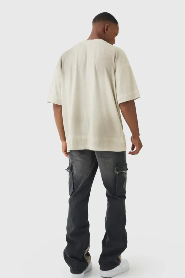 boohooMAN Premium Oversized Faux Layer Washed & Printed T-shirt | Going Out