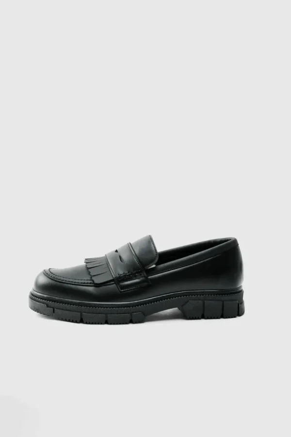 boohooMAN Pu Chunky Sole Tassel Loafer In | Footwear