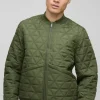 boohooMAN Quilted Bomber Jacket In | Man | Coats & Jackets