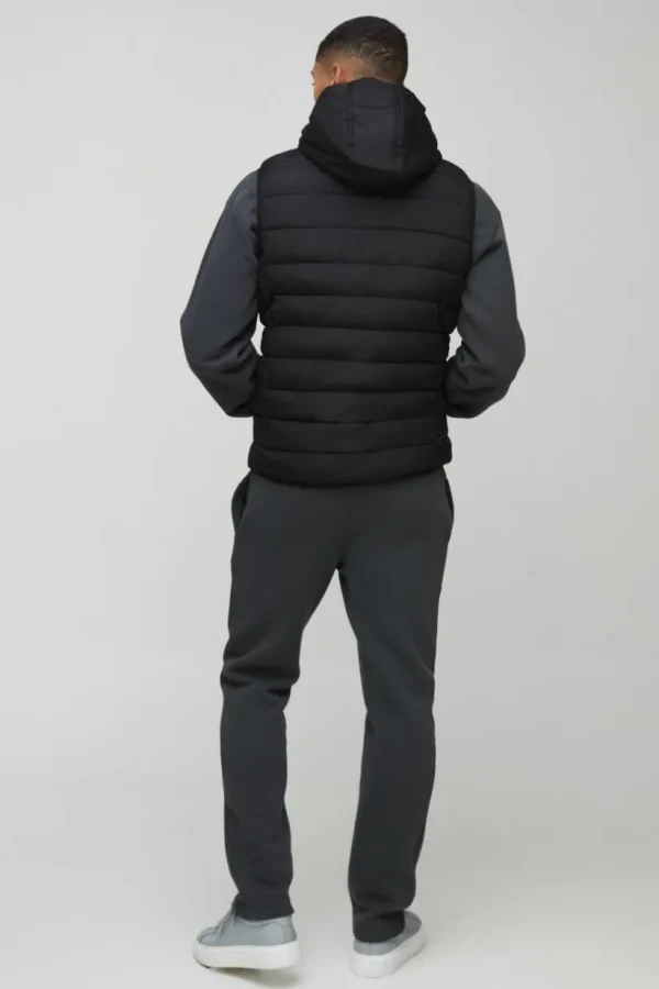 boohooMAN Quilted Gilet With Hood | Man | Coats & Jackets