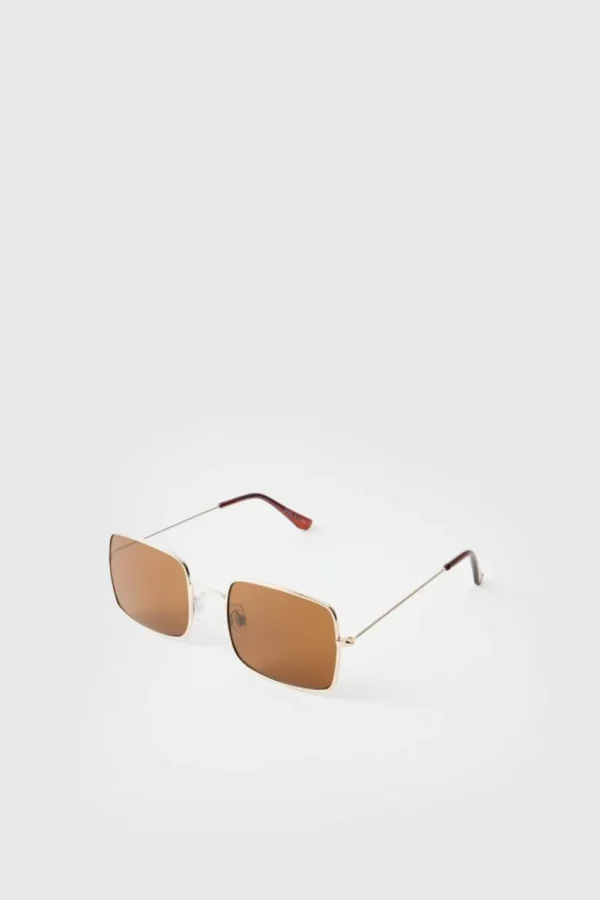 boohooMAN Rectangular Metal Sunglasses | Sunglasses