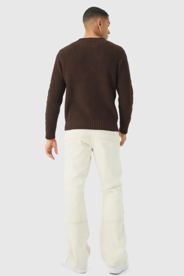 boohooMAN Regular Cable Knit Jumper | Knitwear | Going Out Knitwear