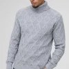 boohooMAN Regular Cable Knit Roll Neck Knitted Jumper | Knitwear | Going Out Knitwear