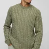 boohooMAN Regular Fit Boucle Cable Knit Crew Neck Jumper | Knitwear | Going Out Knitwear