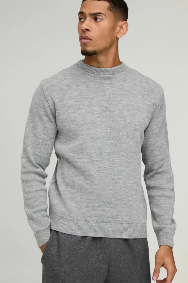 boohooMAN Regular Fit Crew Neck Knitted Jumper | Knitwear | Going Out Knitwear