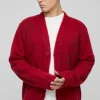 boohooMAN Regular Fit Fluffy Cross Knitted Cardigan | Knitwear | Going Out Knitwear