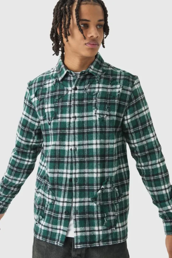 boohooMAN Regular Fit Long Sleeve Check Shirt | Shirts | Going Out Shirts