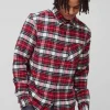 boohooMAN Regular Fit Long Sleeve Check Shirt | Shirts | Going Out Shirts