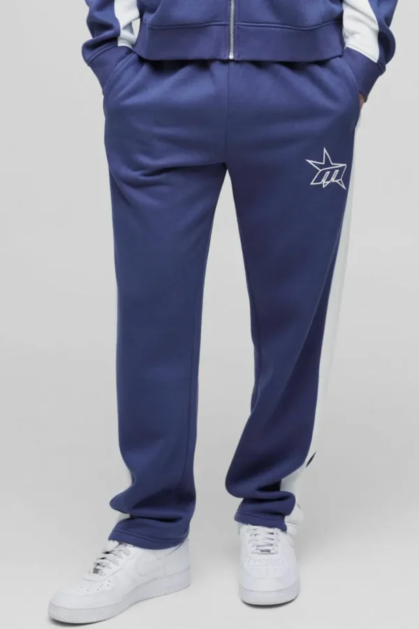 boohooMAN Regular Fit M Star Side Panel Jogger | Joggers