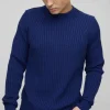 boohooMAN Regular Fit Plaited Hem Knitted Jumper | Knitwear | Going Out Knitwear