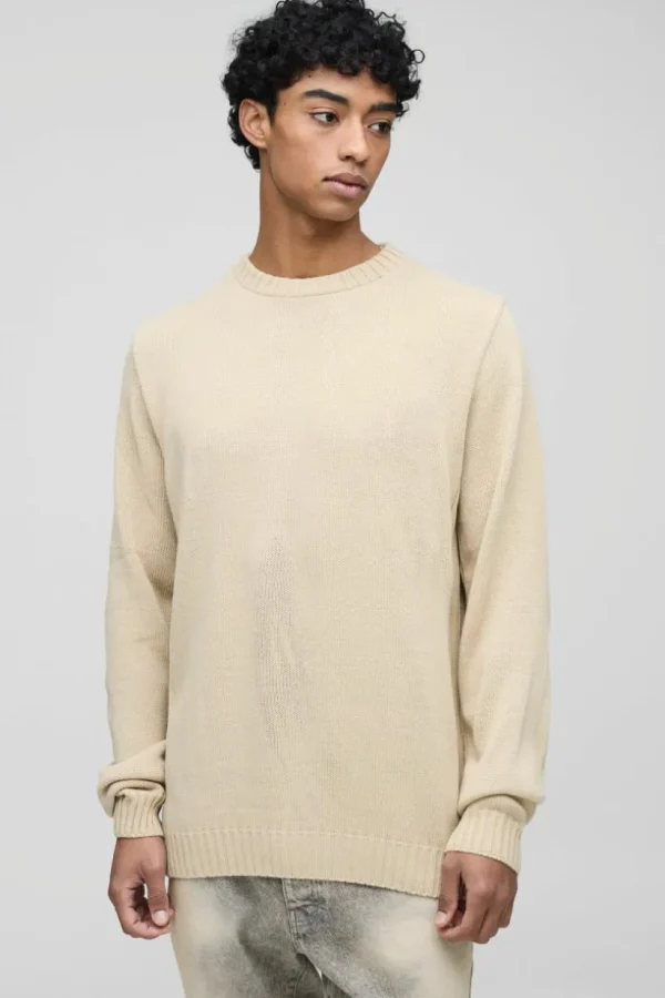 boohooMAN Regular Fit Ribbed Panel Crew Knitted Jumper | Knitwear | Going Out Knitwear