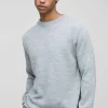 boohooMAN Regular Fit Ribbed Panel Elbow Patch Crew Knitted Jumper | Knitwear | Going Out Knitwear