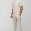 boohooMAN Regular Interlock T-shirt And Jogger | Sets & Coords | Tracksuits