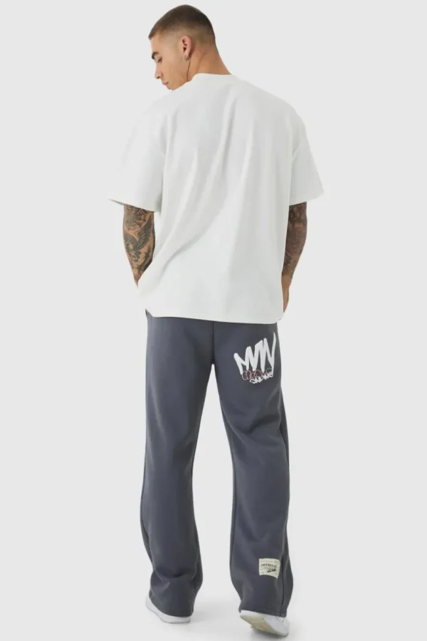 boohooMAN Regular Printed Gusset Jogger | Joggers