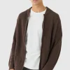 boohooMAN Regular Ribbed Fisherman Knit Bomber Jacket | Knitwear | Going Out Knitwear