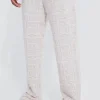 boohooMAN Regular Split Hem Jacquard Aztec Jogger | Joggers