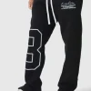 boohooMAN Regular Split Hem Varsity Printed Jogger | Joggers