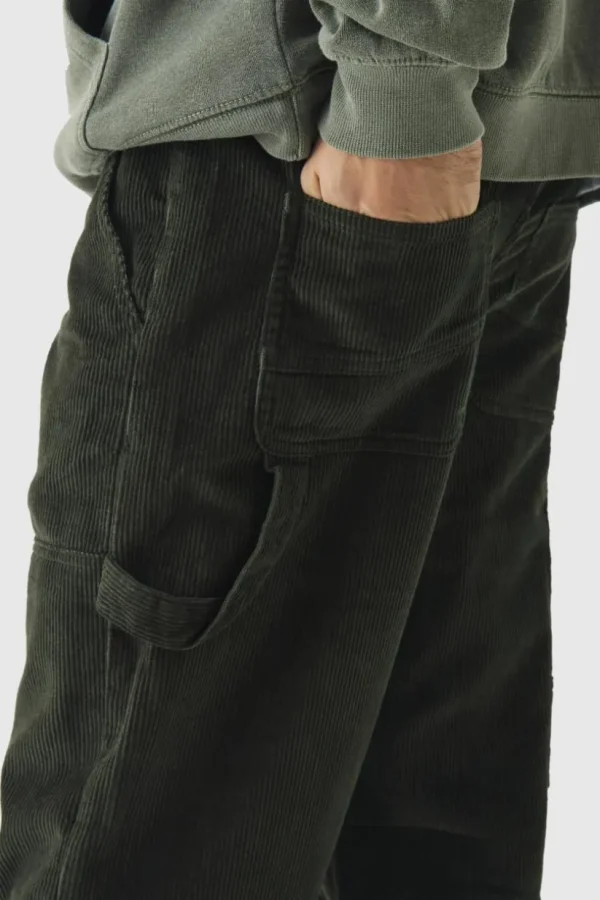 boohooMAN Relaxed Corduroy Carpenter Trousers | Trousers | Denim