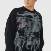 boohooMAN Relaxed Dropped Shoulder Graphic Print Knitted Jumper | Knitwear | Going Out Knitwear