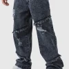 boohooMAN Relaxed Fit Acid Wash Ripped Frayed Jeans | Denim | Going Out Denim