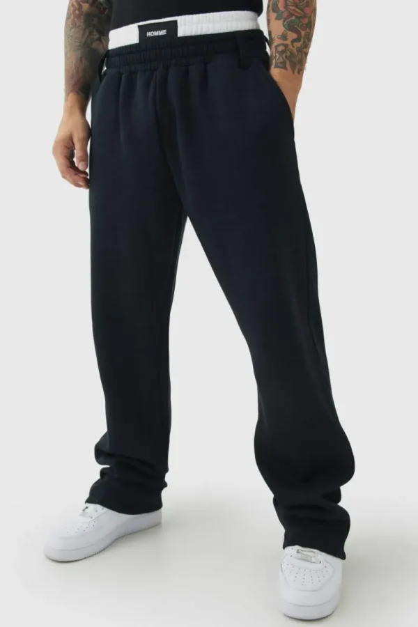 boohooMAN Relaxed Fit Double Waistband Jogger | Joggers