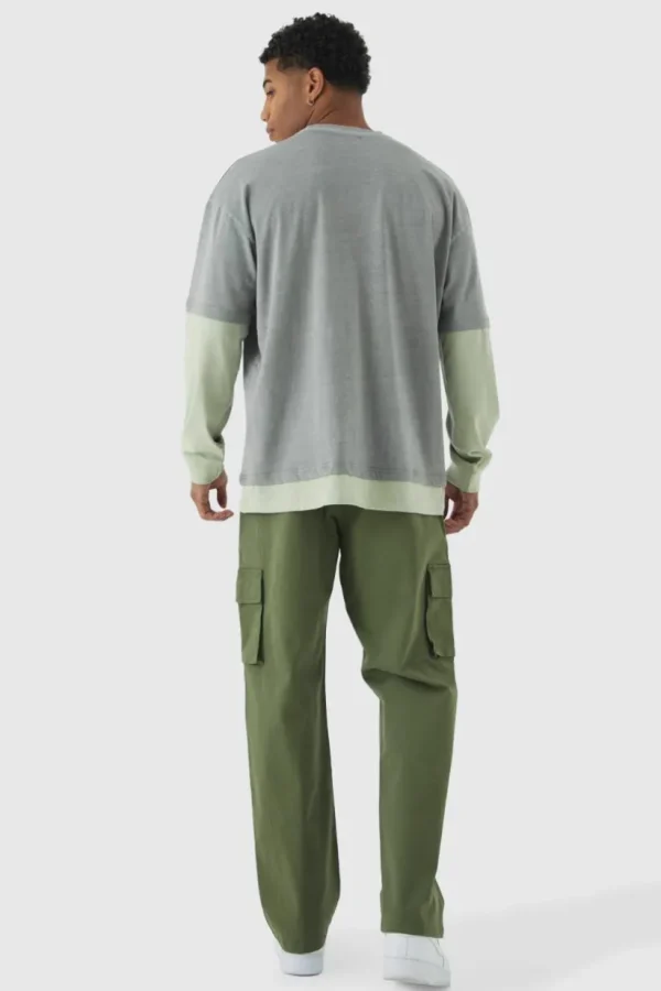 boohooMAN Relaxed Fit Fixed Waist Woven Tab Cargo Trousers | Trousers | Cargo Trousers