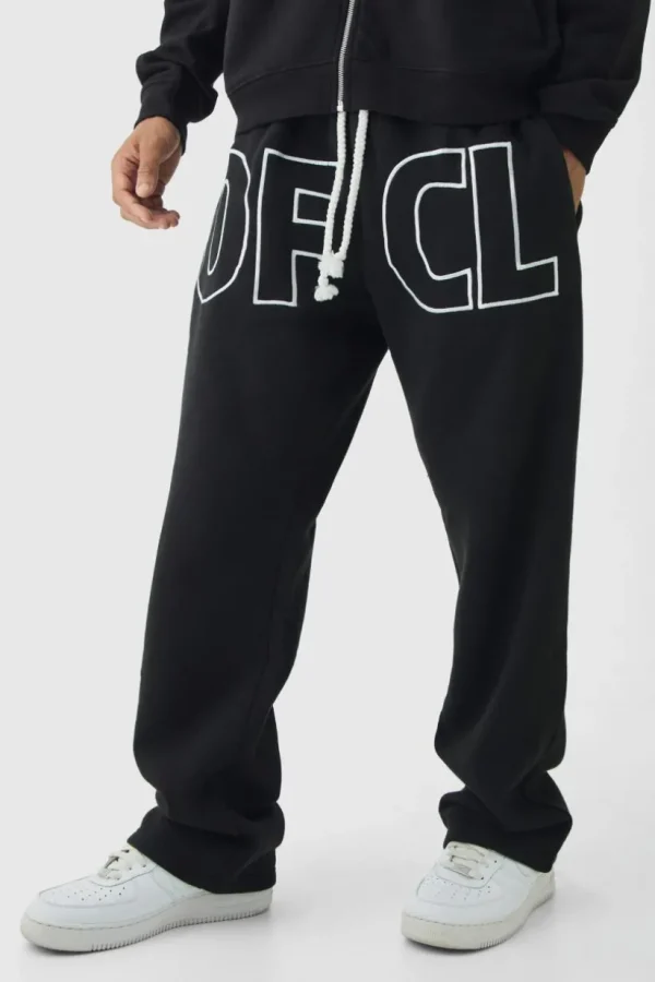 boohooMAN Relaxed Fit OFCL Applique Jogger | Joggers