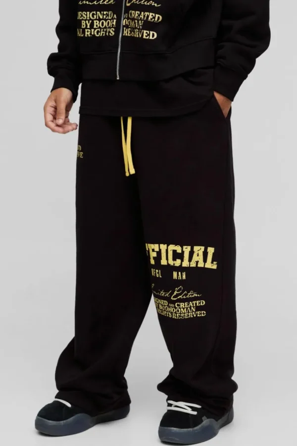 boohooMAN Relaxed Fit Official Print Joggers | Joggers