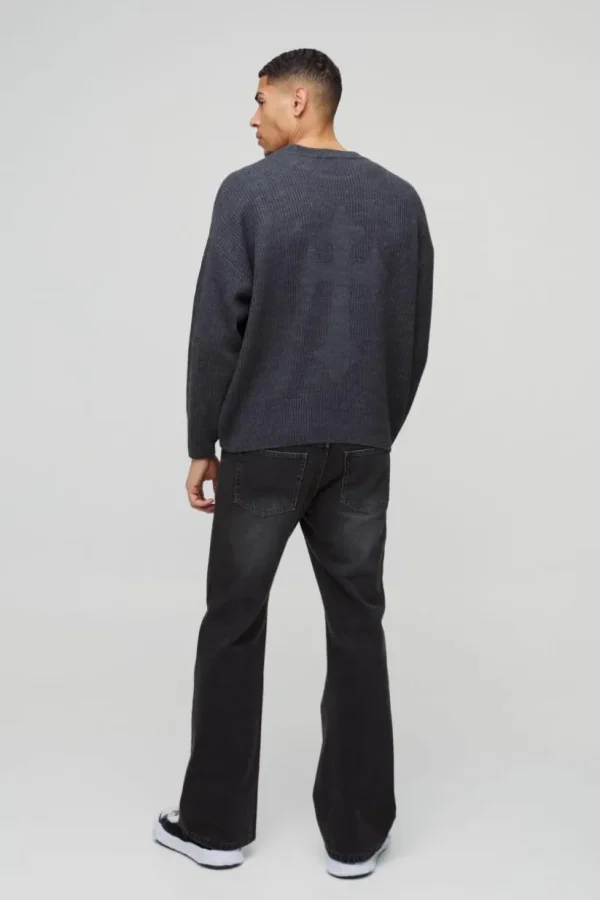 boohooMAN Relaxed Fit Ribbed Cross Knitted Jumper | Tracksuits | Sets & Coords