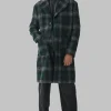 boohooMAN Relaxed Fit Single Breasted Check Overcoat In | Man | Coats & Jackets