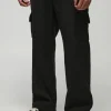 boohooMAN Relaxed Fit Wool Look Fixed Waistband Trousers | Suits & Tailoring | Suits & Tailoring