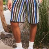 boohooMAN Relaxed Open Stitch Knitted Shorts | Knitwear | Going Out Knitwear