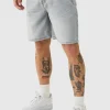 boohooMAN Relaxed Rigid Denim Shorts In | Shorts | Denim