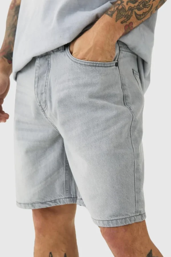 boohooMAN Relaxed Rigid Denim Shorts In | Shorts | Denim