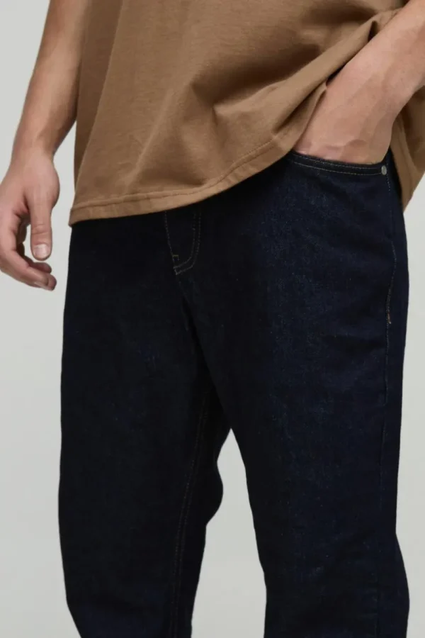 boohooMAN Relaxed Stacked Flared Rigid Raw Jeans | Denim | Going Out Denim