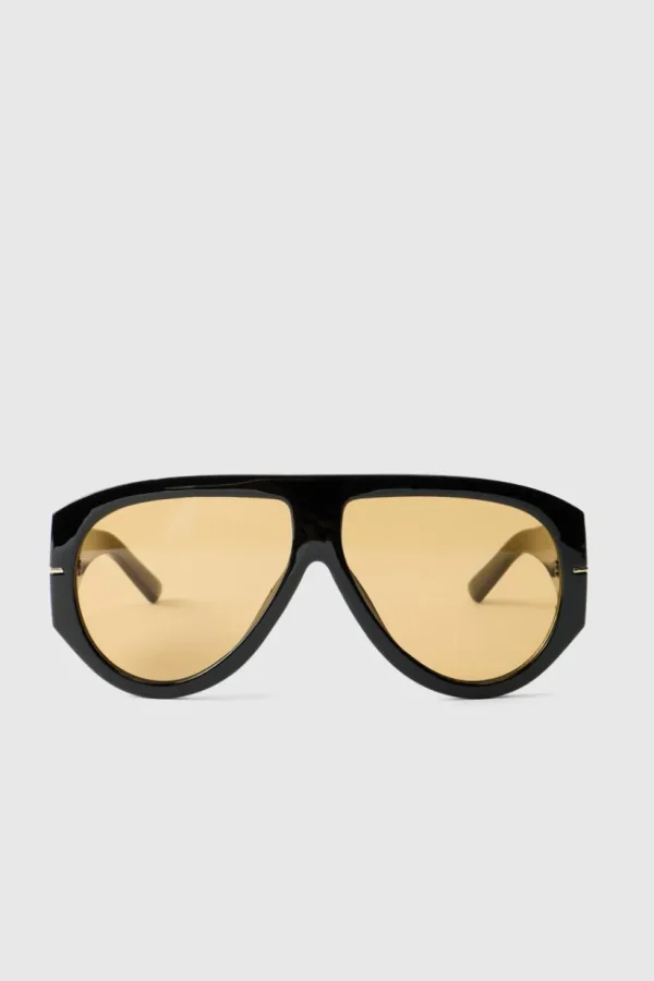 boohooMAN Retro Gold Detail Sunglasses in | Sunglasses