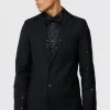 boohoo Rhinestone Sleeve Slim Fit Suit | Sets & Coords