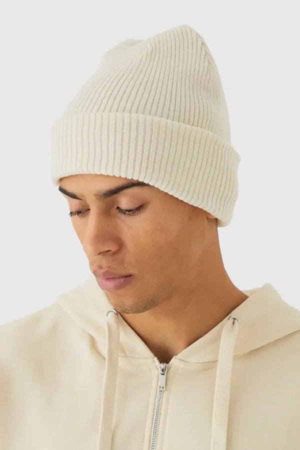 boohooMAN Ribbed Classic Beanie | Hats & Caps