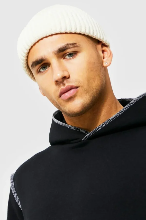 boohooMAN Ribbed Micro Beanie | Hats & Caps